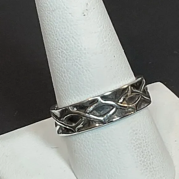 James Avery Crown of Thorns Ring Sz 10 Sterling Silver Retired Jesus Religious - Picture 3 of 10